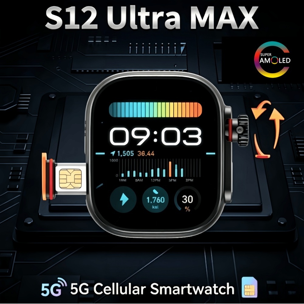 Fall Detection Watch - Global Version Android 12.0 S12 Ultra