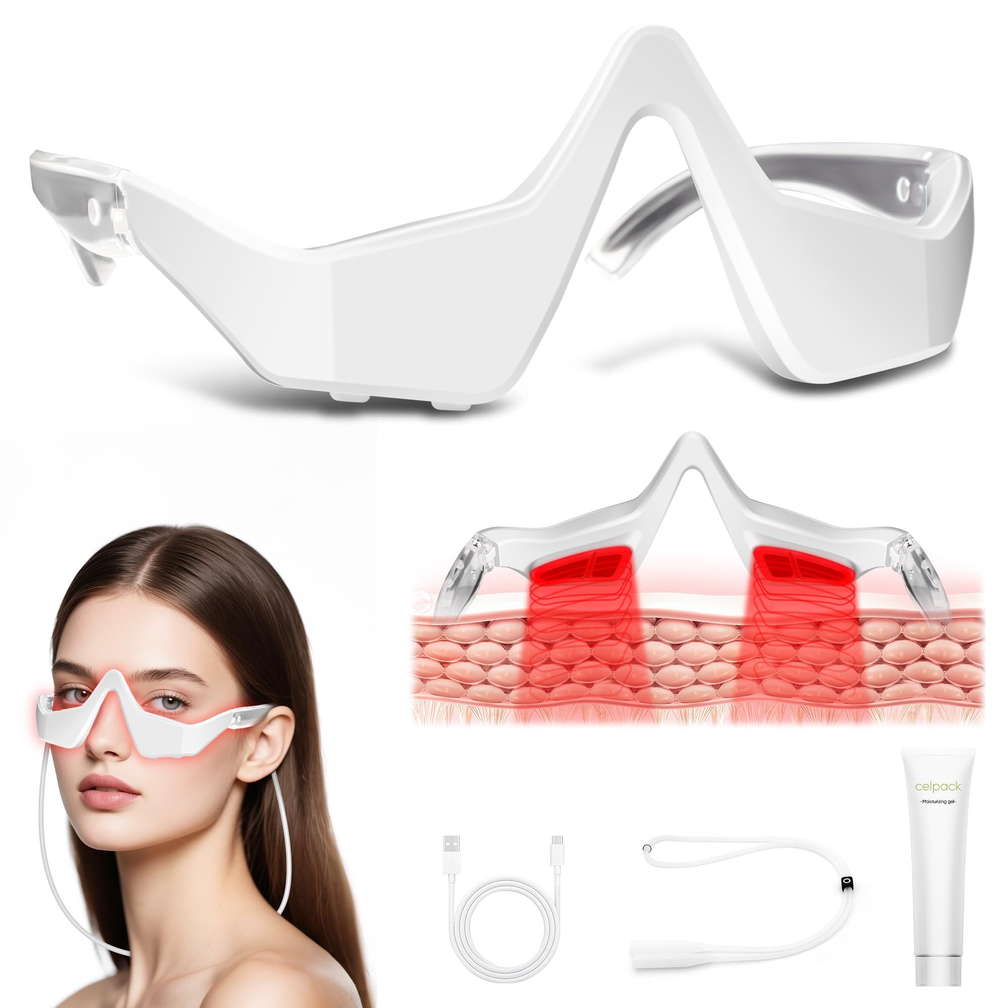 EMS Red Light Eye Massager Gla - Light Therapy Glasses ulasan dan harga