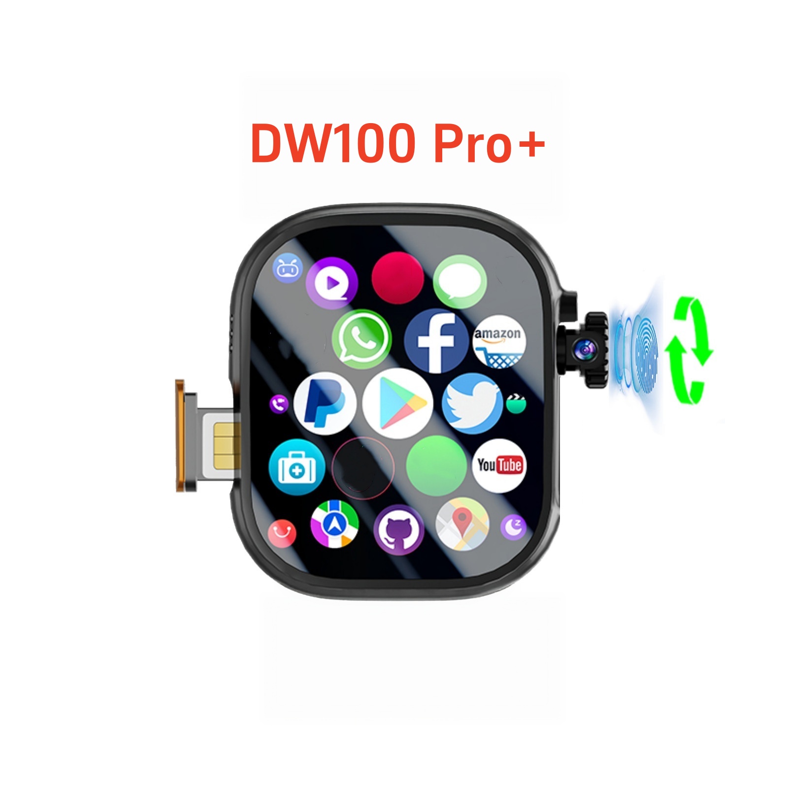 Original DW100 Pro+ Ultra Touc - Fall Detection Watch ulasan dan harga