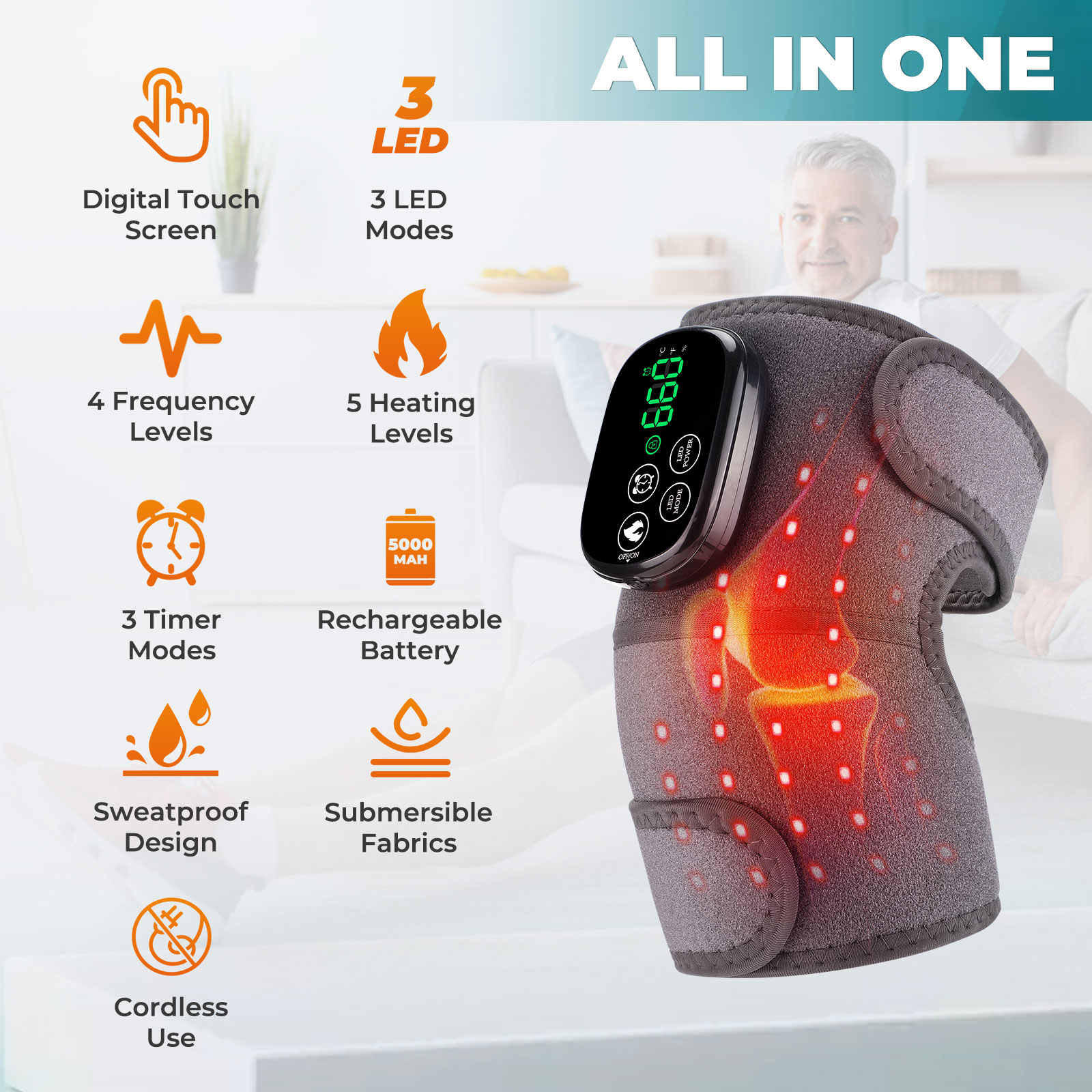 Red Light Knee Brace for Worko - Smart Knee Wrap ulasan dan harga
